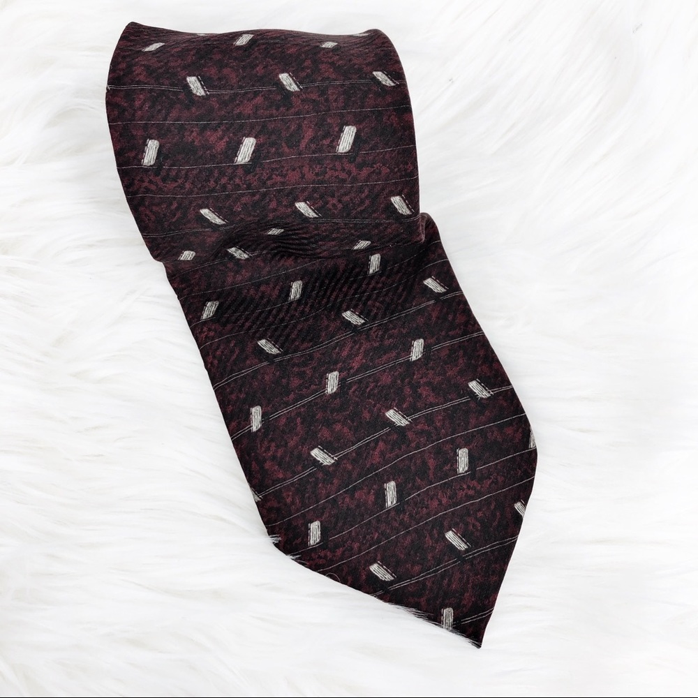 GEOFFREY BEENE Men’s Brown Black 100% Silk Tie